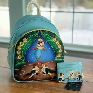 NWT Loungefly Chip 'n' Dale Backpack and Wallet/Cardholder Set Clarice Tropical